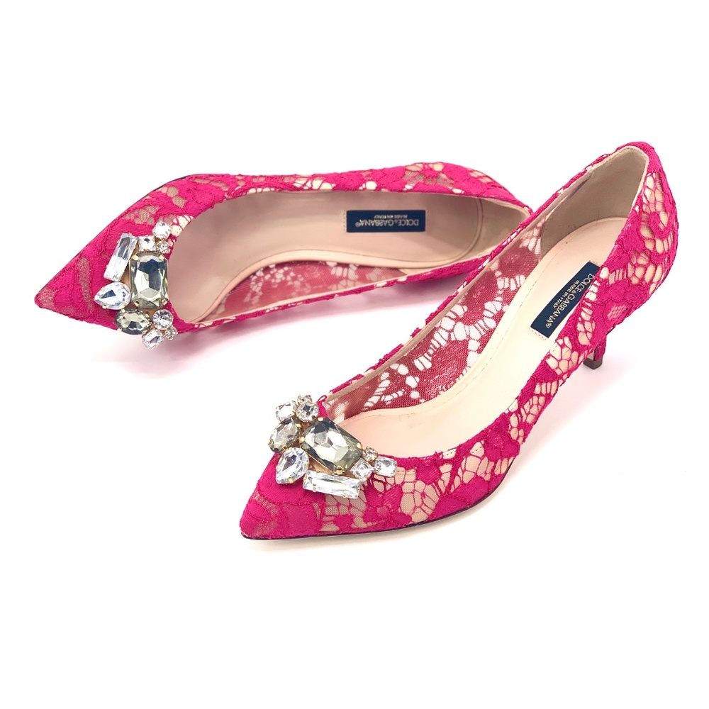 NIB DOLCE & GABBANA Bellucci Pink Crystal Pumps